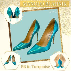 Stunning Manolo Blahnik BB Pumps in Turquoise